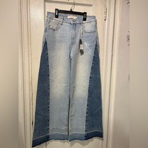 Two-Tone Flare & Wide Leg Jeans